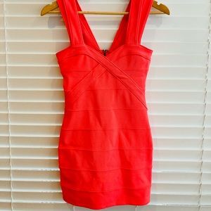 Topshop Petite Coral Bodycon Dress US 4